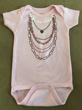 Sara Kety Baby Girls Pink Onesie Short Sleeves Size 6-12 Month